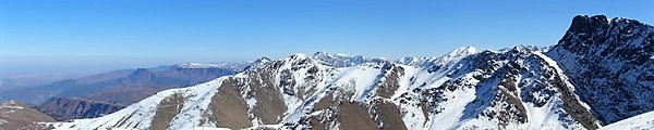 snow-covered peaks of Oukaimeden in the Atlas, excursions from Marrakech with airport transfer arranged on request