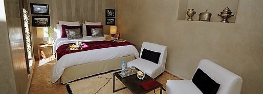 ground-floor bedroom of the riad, book a riad in Marrakech medina for a small group in a private house